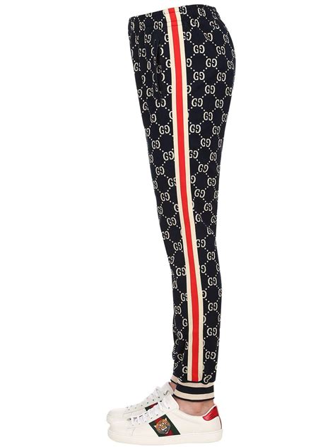 gucci jacquard pant|blue Gucci leggings.